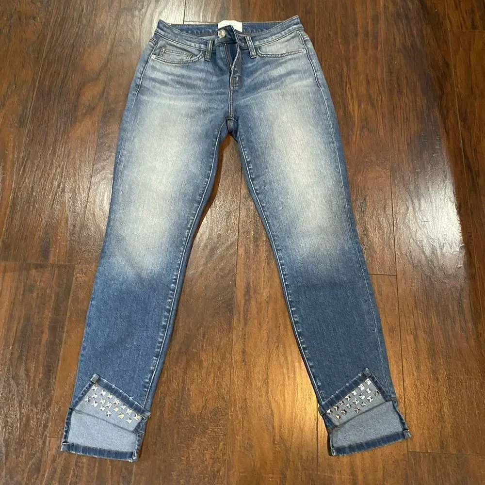 Current Elliott THE TURNT ANKLE SKINNY STILETTO JEAN - Keeling Studded